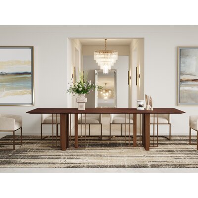 Modrest Livia - Modern Wenge & Gold Stainless Steel Dining Table -  VIG Furniture, VGBBMI2005T-WGE-DT