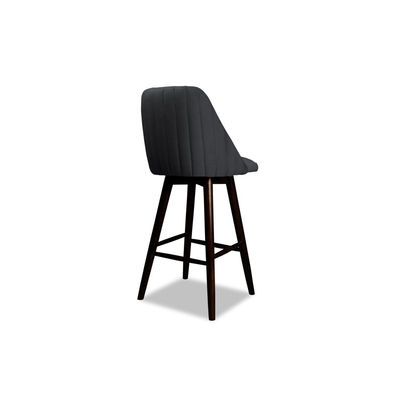 Comptoir pivotant Delores, bar et tabouret extra haut, Noir, Tabouret de bar (assise de 30 po de hauteur)