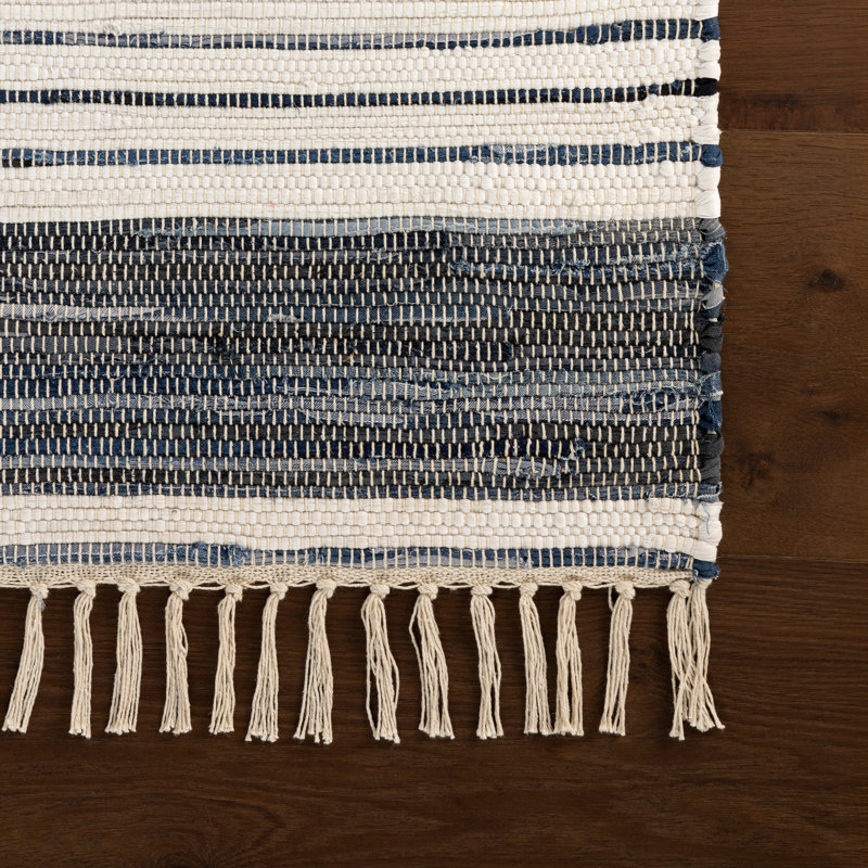 Diora Denim Bohemian Striped Rug, Rectangle 7'6" x 9'6"