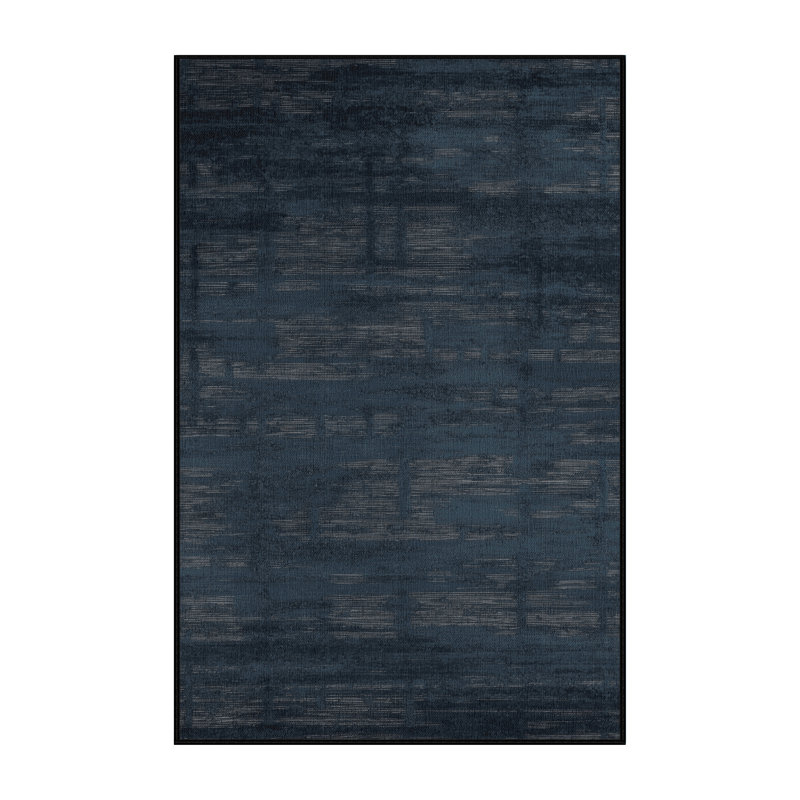 Tapis abstrait gris lavable à la machine, Rectangle 6 pi x 9 pi