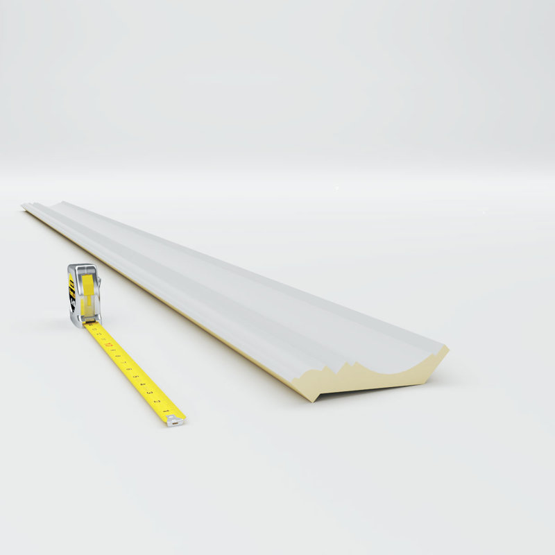 Primed White Polyurethane Geometric Crown Moulding Sample