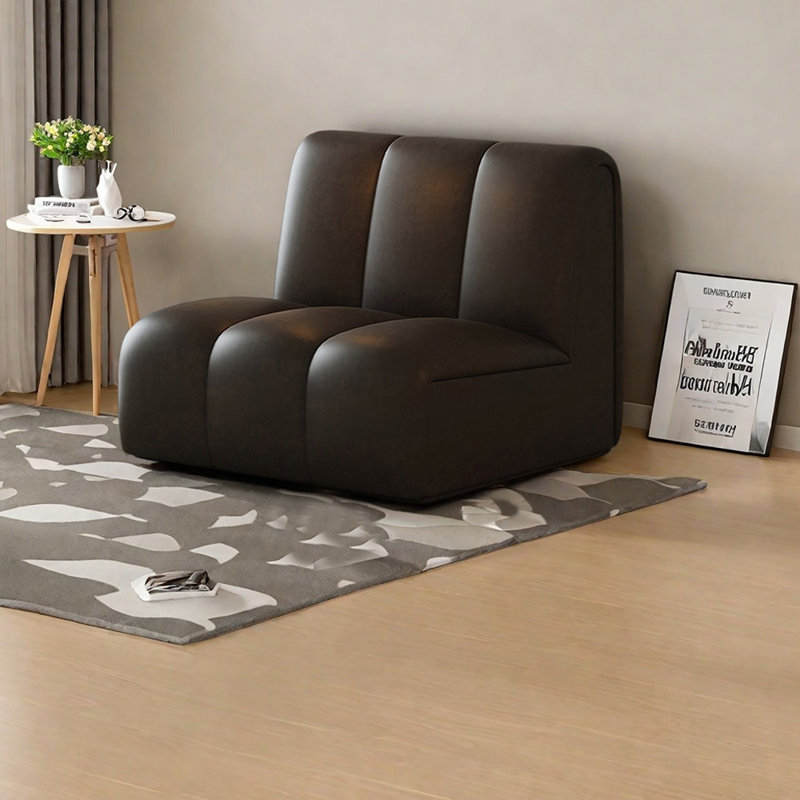 Chaise de loisirs moderne en cuir de style moderne et minimaliste, Noir