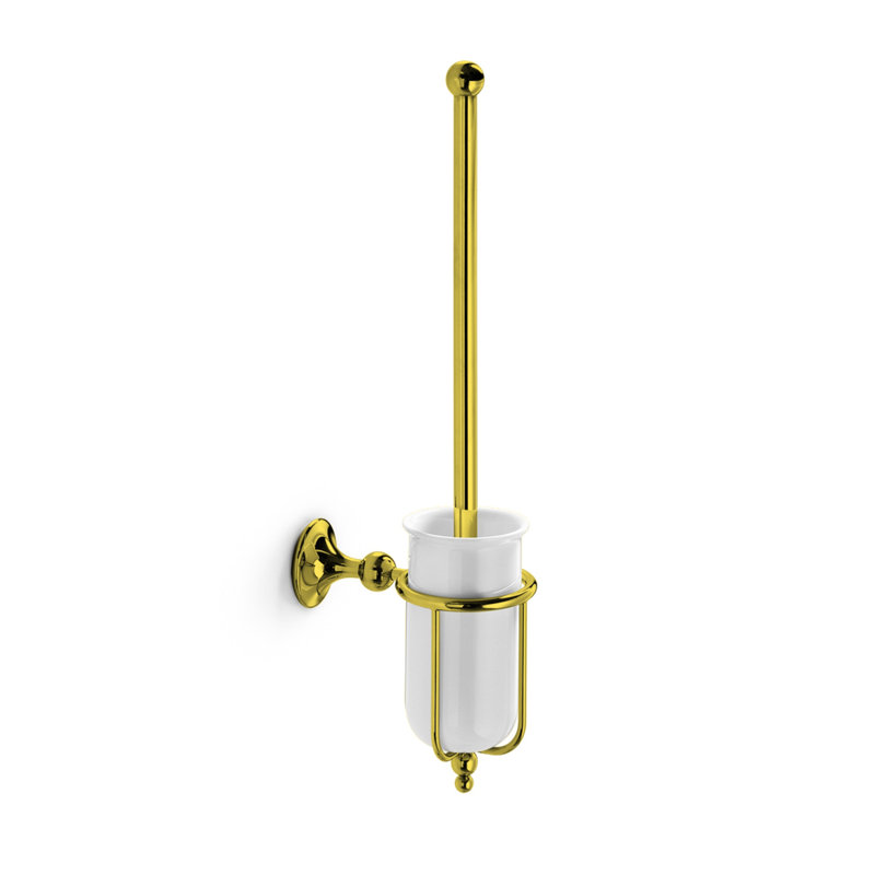 Elsa Wall Mounted Toilet Brush and Holder, Gold