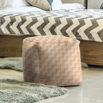 Repose-pieds cubique à rayures classic basketweave