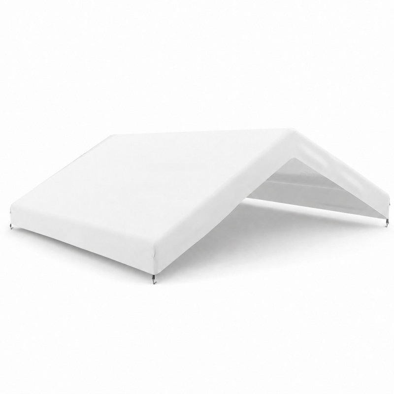 Bâche de remplacement imperméable pour abri d'auto Outsunny 10' x 20', Blanc