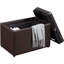 Saribel 22.75" Wide Faux Leather Rectangle Ottoman with Reversible Tray-1252289786