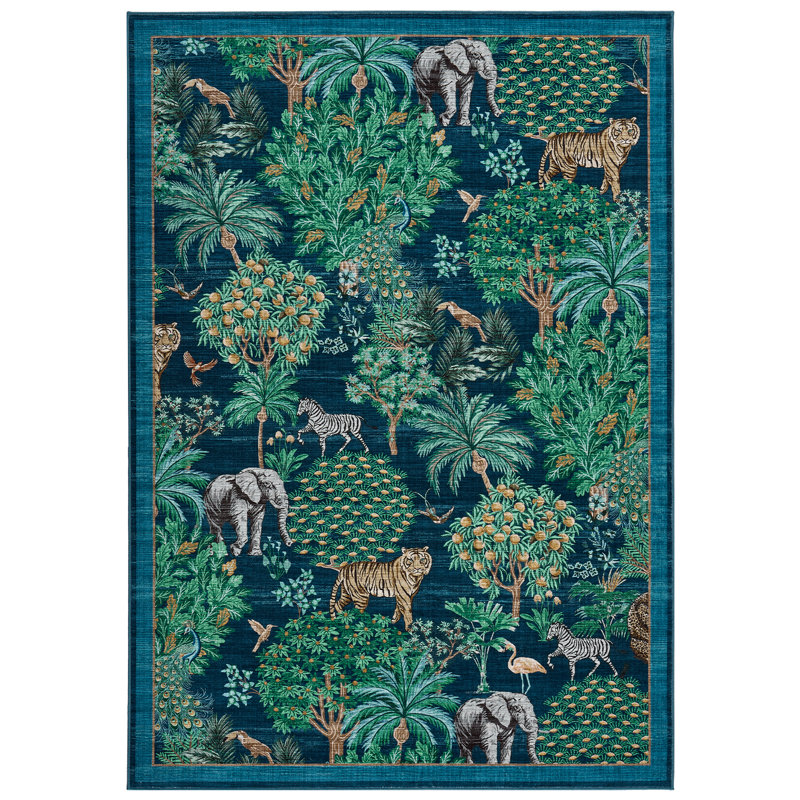 Machine Washable Rug Non-Slip Area Rug Durable Floor Carpet Easy-Cleaning Rug for Living Room Playroom Bedroom