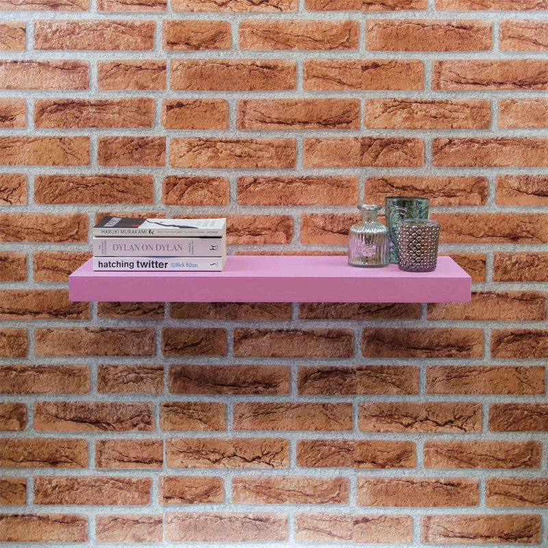 Harbour Housewares - Modern Floating Wall Shelves, Off White, 3.8cm H x 23.5cm W x 23.5cm D