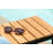 Moorea Aluminum and FSC Teak Outdoor Patio C-shape Side Table-1929431804
