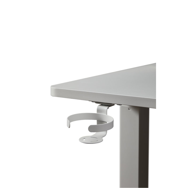 Bureau debout à hauteur réglable électrique Larreon, H 47,2 po x l 48 po x P 24 po, Blanc cassé / blanc
