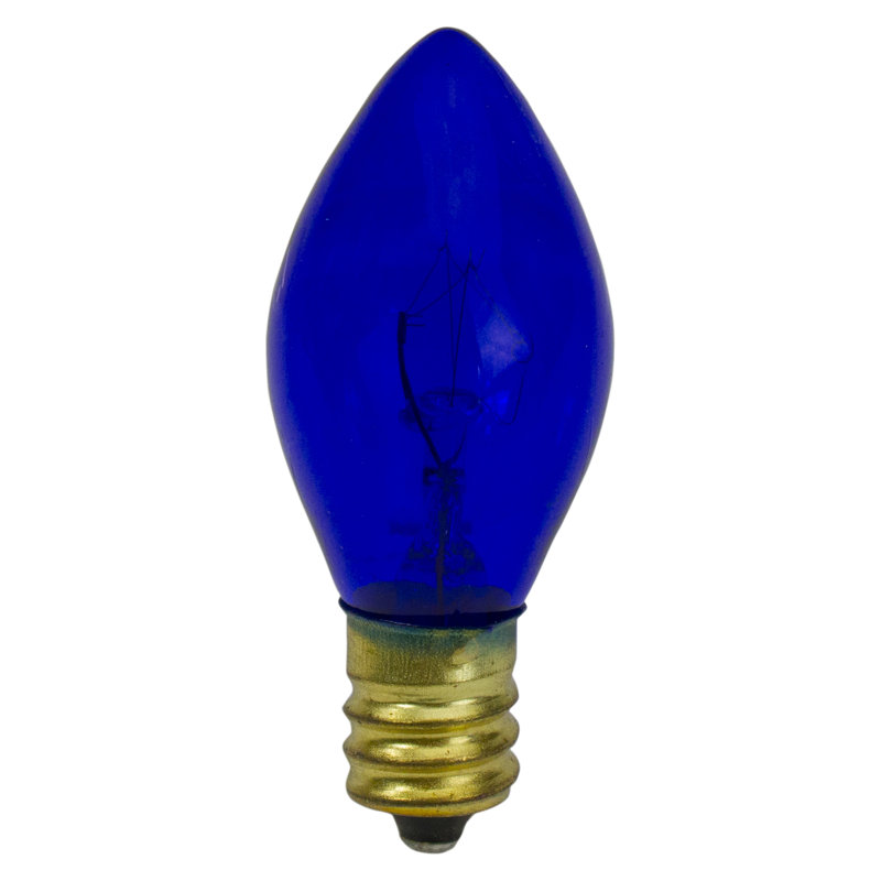 Ampoules de rechange bleues de Noël transparentes C7 - 2 po
