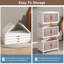 4-Tier Storage Boxes with Lid, Stackable Storage Containers with Wheels