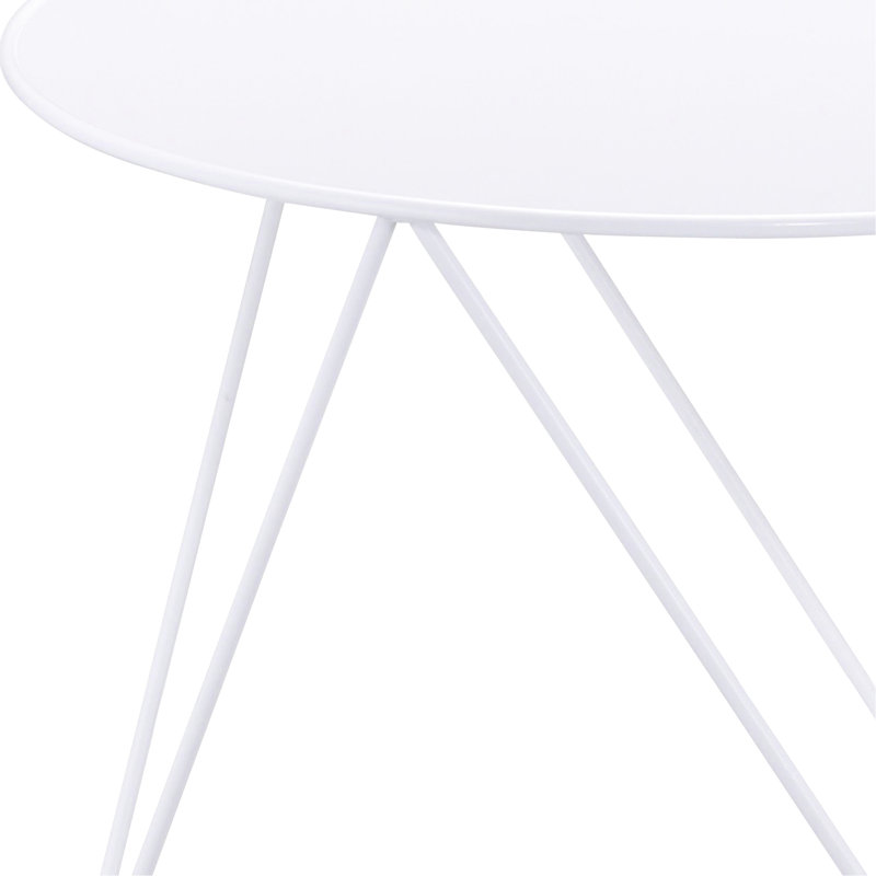 Table d'appoint à base géométrique en métal blanc - polyvalente pour la décoration intérieure avec une touche de modernité