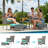 5 PCS Outdoor Patio Furniture Set with Table&Ottoman Outdoor Furniture Patio Set Bistro Wicker Patio Set (Gray Wicker&Green Cushion)-11242531-9683008