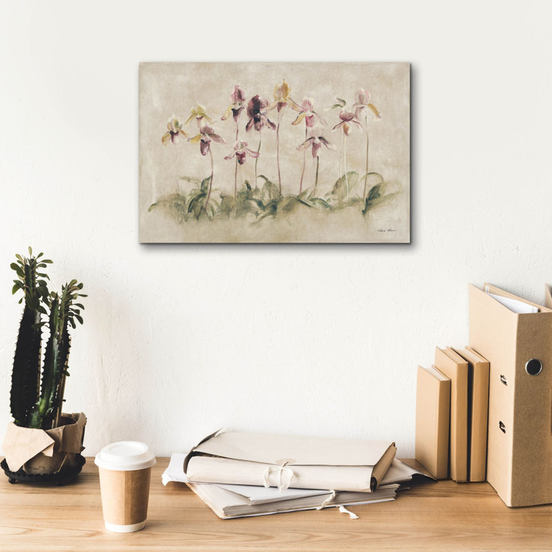 «Purple Dancing Orchids» par Cheri Blum, art mural sur toile, H 12 po x l 18 po x P 0,75 po