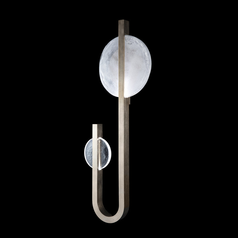 Selene Wrought Iron LED Flush Mounted Sconce, Soft Gold, 36" H x 14.5" W x 3" D