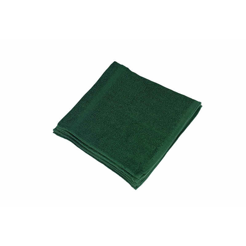 UltraSoft 12-Piece Cotton Face Towel Set - 12x12 Inch, Absorbent & Durable Washcloths, Hunter Green