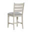 Chaises à hauteur de comptoir de 2 avec design blanc antique, siège gris confortable, dossier, structure en bois, pour îlot de cuisine, espace de bar requis pour l'assemblage,