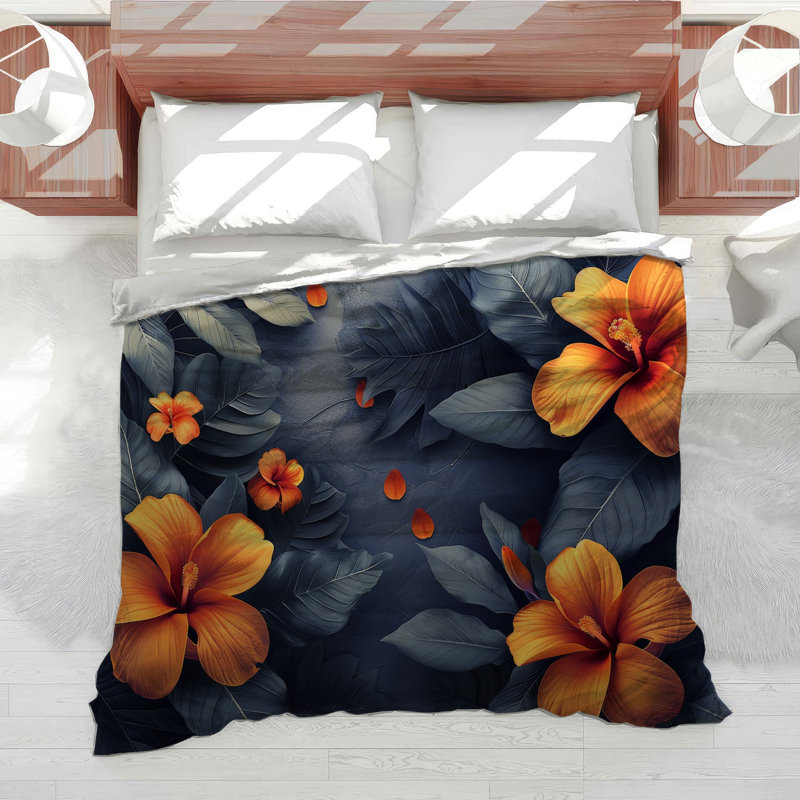 Édredon éclectique floral Hibiscus Garden Bedding, Édredon simple