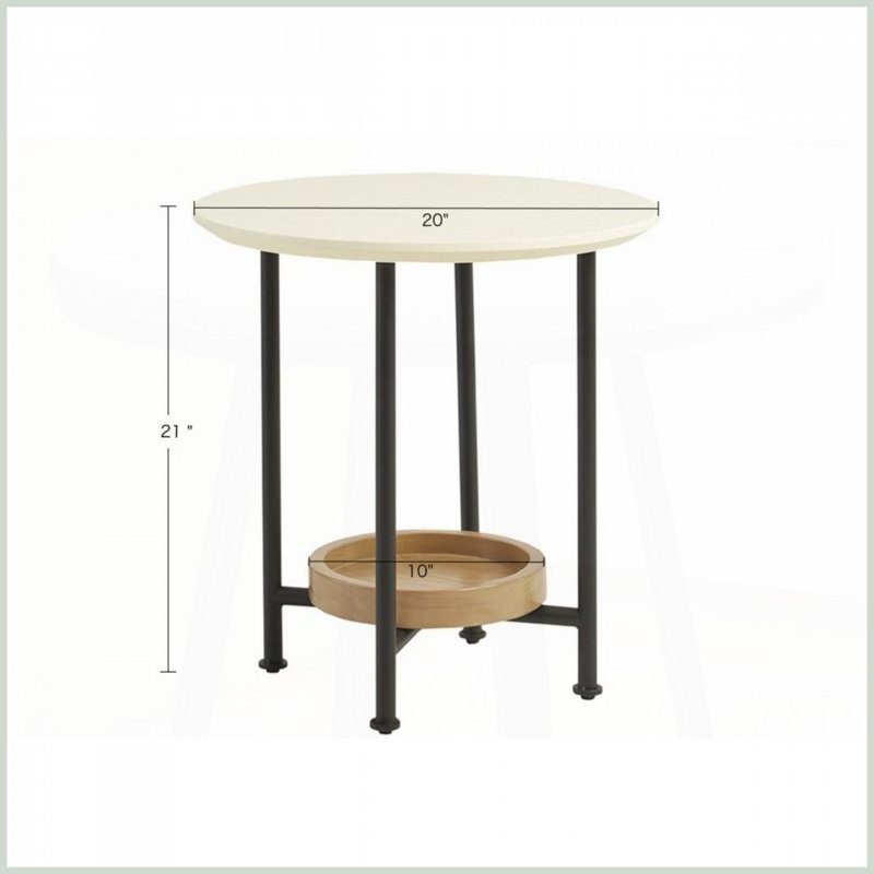 Beaumont Oval Coffee Table with White MDF Top &amp; Black Metal Legs, Space-Saving Shelf &amp; Easy Assembly