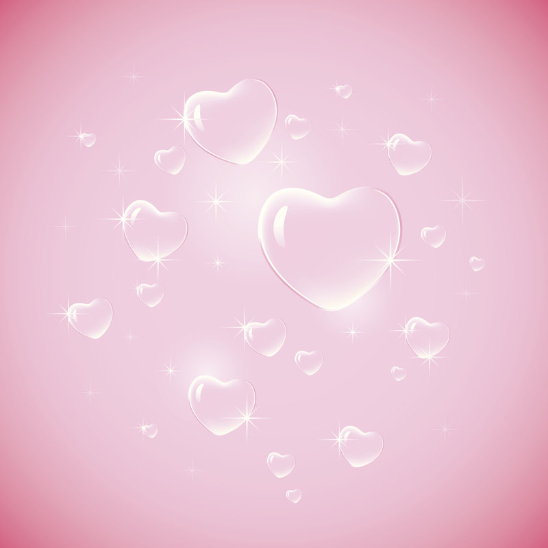 «Sparkly Bubble Hearts», impression sur toile tendue, H 12 po x l 12 po