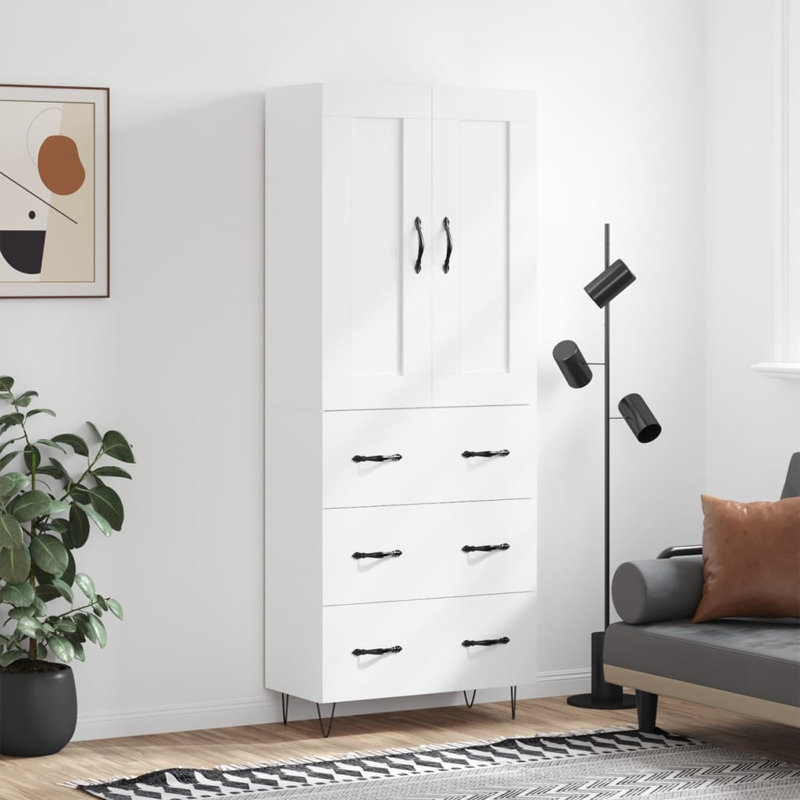 Longlier 69.5cm Wide 3 Drawer Highboard, White