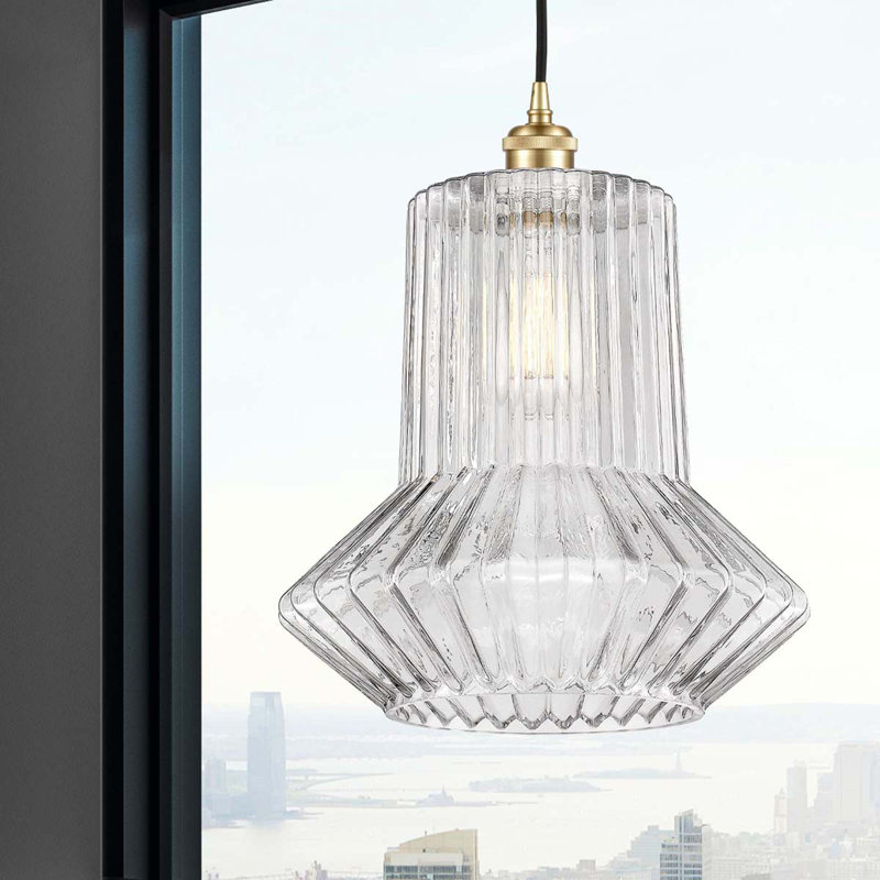 Perri 1 - Light Single Pendant, 6 Watt Vinage LED Bulb, Satin Gold