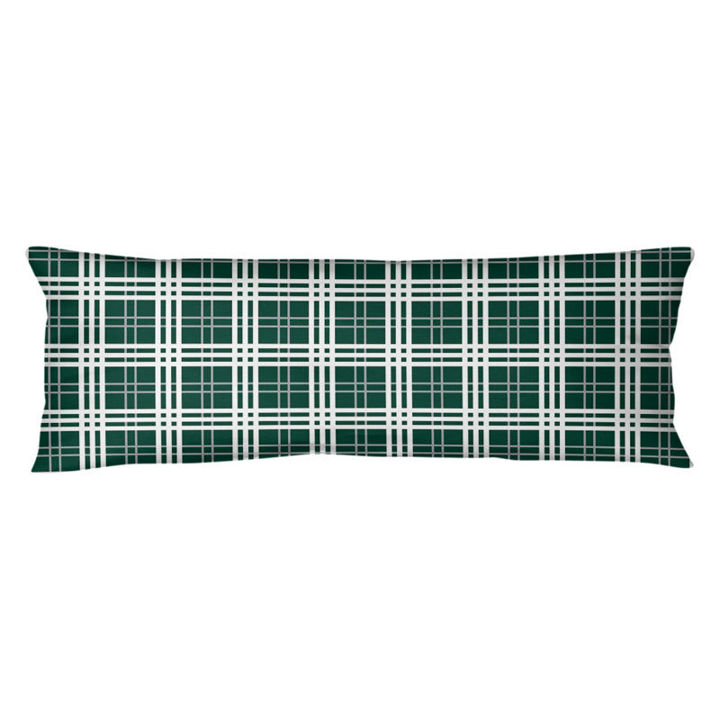Polyester Medium Pillow, Hunter Green/Gray/White, Plush Fleece