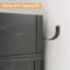 Armoire à café haute avec lumières DEL - Buffet de cuisine de ferme avec rangement, buffet avec support à micro-ondes / support à vin / tablette en verre (noir)-1385497358