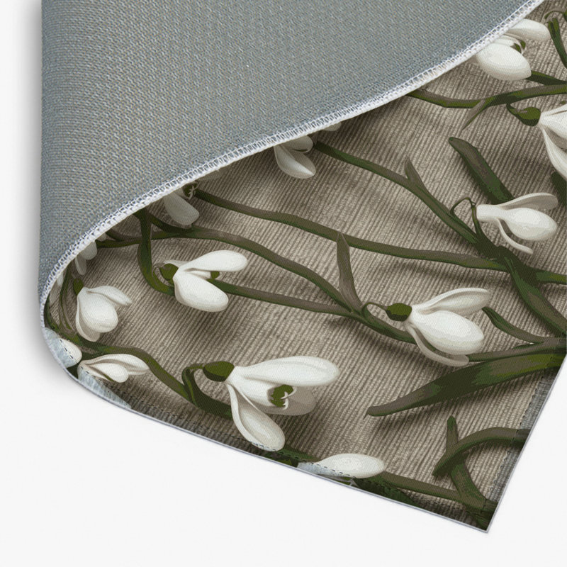 Tapis d'intérieur et d'extérieur gris Botanical, Rectangulaire 8 pi x 10 pi