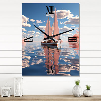 Voilier rose pastel au coucher du soleil - I