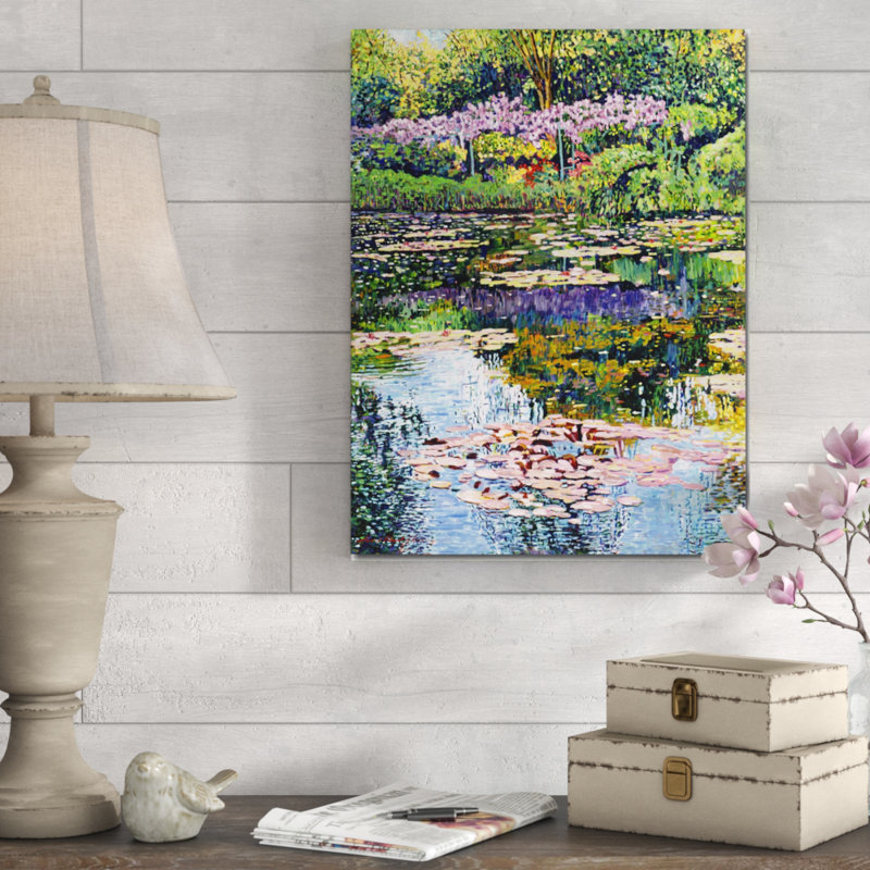 «Giverny Reflections» par Davis Lloyd Glover, reproduction sur toile, H 24 po x l 18 po x P 2 po