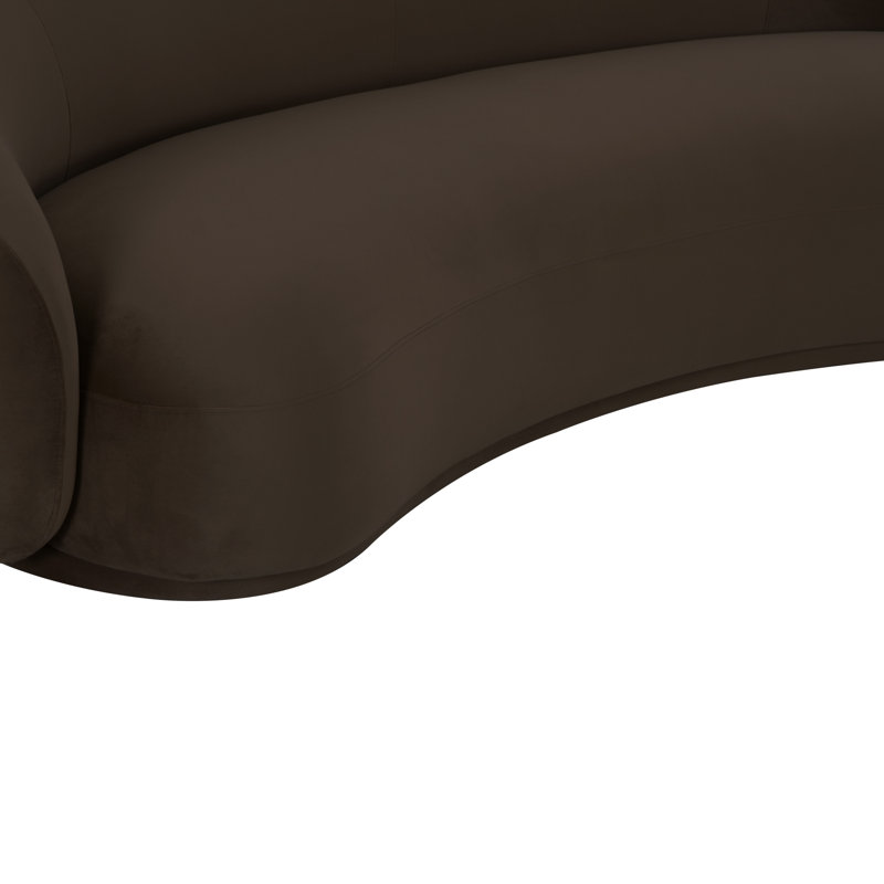 Tov Furniture Kendall Chocolate Brown Velvet Sofa, Chocolate Velvet