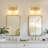 Modern Bathroom Vanity Light Fixture With Clear Glass Shades, 2-Light Wall Sconce For Bathroom, Bedroom, And Hallway, -1426670995