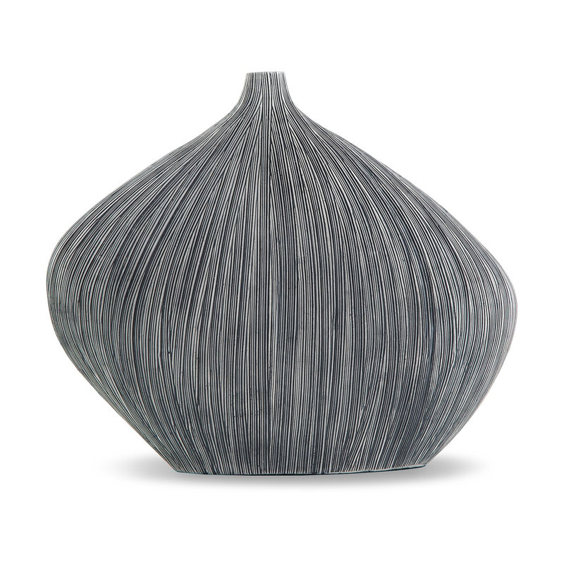 Gray Asymmetrical Polyresin Decorative Vase, 16 Inch