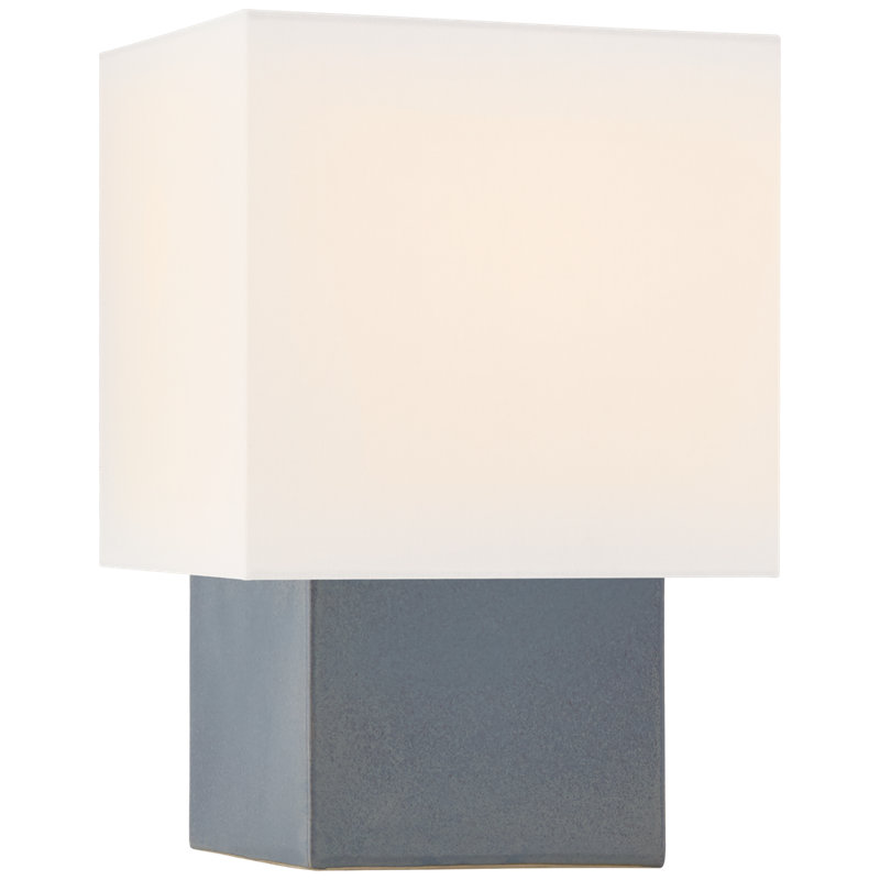 Kelly Wearstler Pari Petite Square Table Lamp, Cloudy Blue, 18" H x 11.5" W x 11.5" D