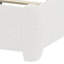 Structure de lit grand Boucle avec tête de lit à hauteur réglable, lit plateforme moderne avec tête de lit courbée, lit plateforme élégant en tissu bas Boucle, pas de sommier nécessaire, assemblage facile, blanc