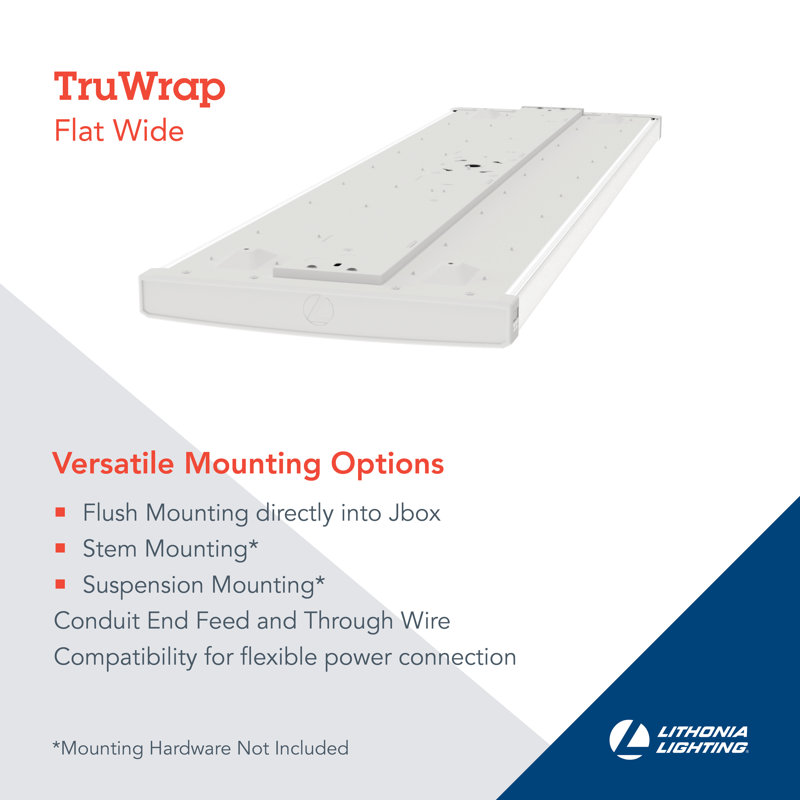 Plafonnier plat moyen enveloppant TruWrap, 4000-6000 lumens, 3000/4000 / 5000K, MVOLT, 120V-277V