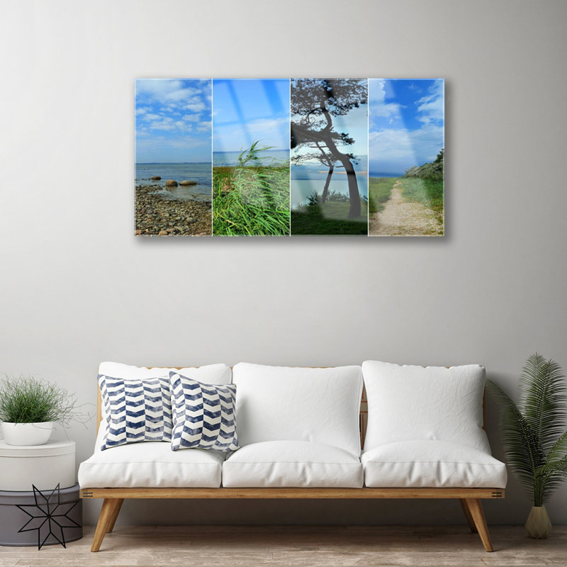 Beach Tree Footpath - No Frame Print on Glass
