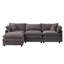Canapé modulaire rembourré en tissu de chenille doux, canapé modulaire 3 places avec repose-pieds-1947731003