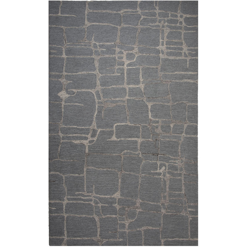 Tapis 100% laine touffeté à la main, Rectangle 5 pi x 7 pi 6 po