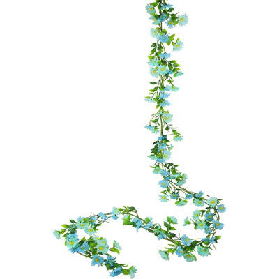 Fleurs de marguerite artificielle en soie de vigne guirlande de fleurs printanières Faux vigne suspendue lierre fleurs de marguerite vertes feuilles vertes pour fête de mariage arche décoration florale maison intérieur extérieur cérémonie