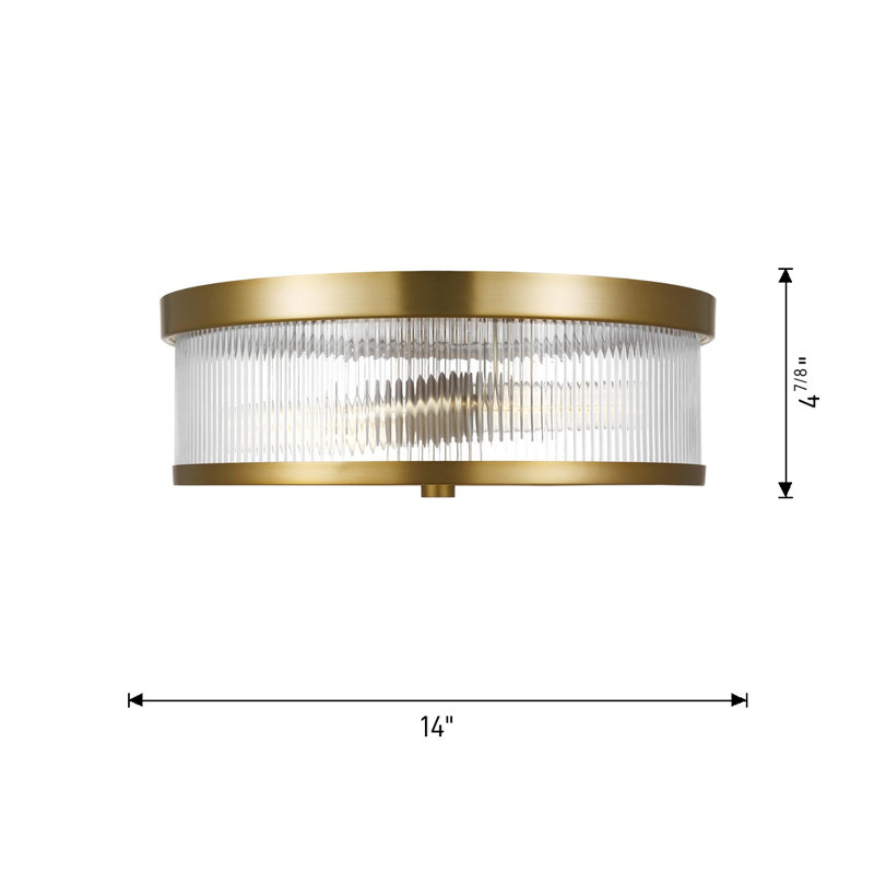 Glass Flush Mount, Polished Nickel
