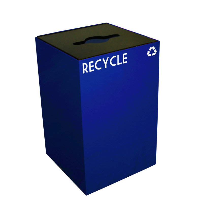 Poubelle de recyclage Geocube 24 gallons, 24 gallons, Bleu, Dessus combiné
