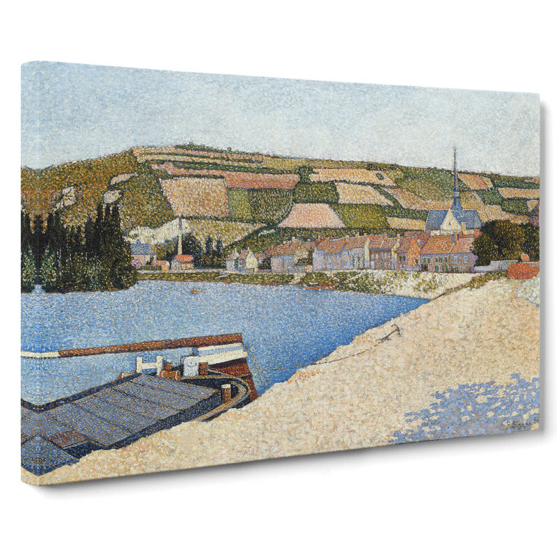 Les Andelys Beach by Paul Signac - Wrapped Canvas Print, 50cm H x 76cm W x 3cm D