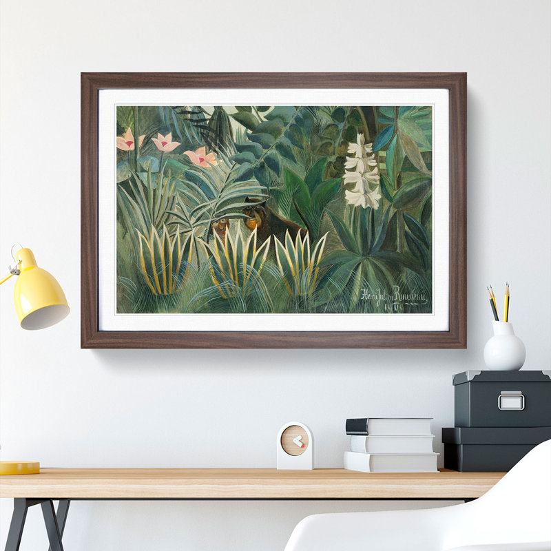The Equatorial Jungle by Henri Rousseau - Framed Print, 27cm H x 36cm W x 2cm D, Walnut