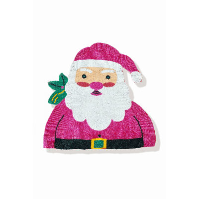 Napperon de Noël rose perlé