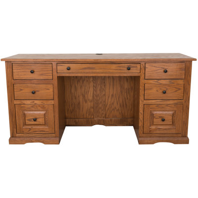 Bureau double caisson en bois massif Rafeef