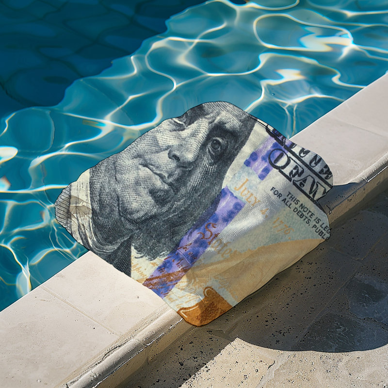 Serviettes de plage Kaufman 100 Bill Bill | Serviettes de piscine 100% coton 30 po x 60 po