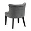 Fauteuil d'appoint élégant, revêtement texturé gris anthracite, siège à coussin en mousse, pieds de chambre chic-876372224